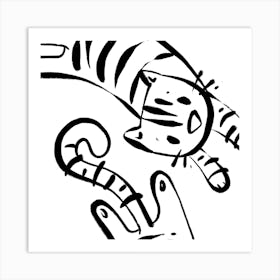 Tiger And Cat Art Print
