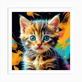 Kitten With Blue Eyes Art Print