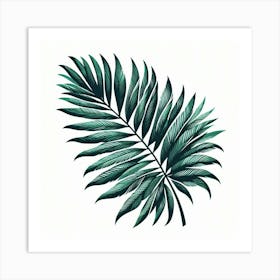 Tropical green palm leaf 2 Art Print