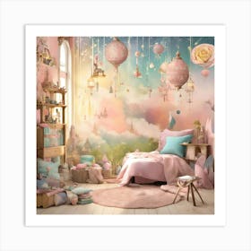 Shabby Chic Dreamy Mist Pastel Junk Journals Child (7) Art Print