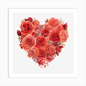 Heart Of Roses 1 Art Print