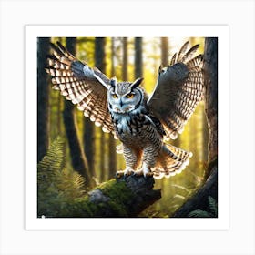 Owl In The Forest 167 Art Print