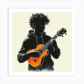 Man Playing An Ukulele Art Print