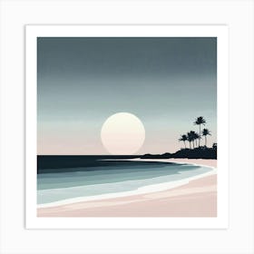 Sunset At The Beach 1 Art Print