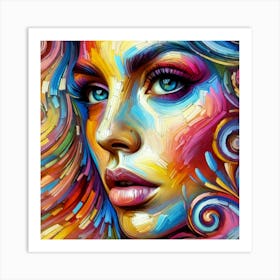 Colorful Face Painting Art Print