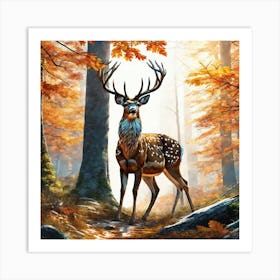 Deer In The Forest 182 Art Print