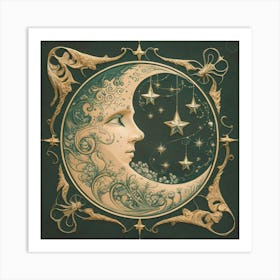 Moon And Stars 15 Art Print