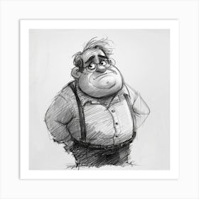 Cartoon Character Drawing Art Print