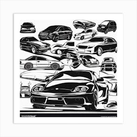 Car Silhouettes 5 Art Print