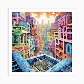 Maze City Art Print