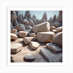 Rocks In The Desert Art Print