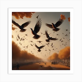 Birds In Flight 24 Art Print