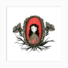 Victorian gothic girl illustration Art Print