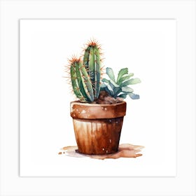 Watercolor Cactus 7 Art Print