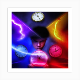 Clocks In The Sky Art Print