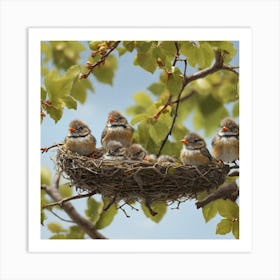 Birds In A Nest Art Print