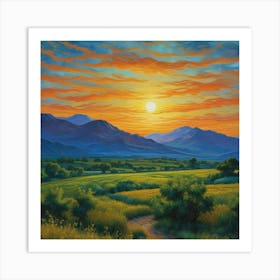 Sunset In The Valley Art Print