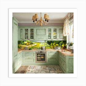 Green Kitchen Art Print
