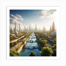 Futuristic Cityscape 158 Art Print