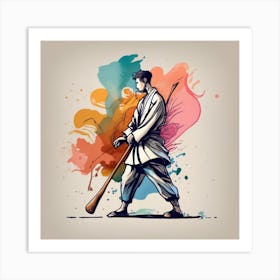 Karate - Martial Arts - Bo Staff Art Print