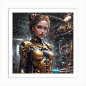 Robot Girl Art Print