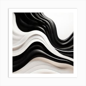 Abstract Black And White Wave Art Print