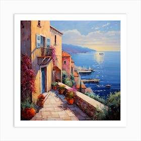 Sunset Whispers on Cobblestones Art Print