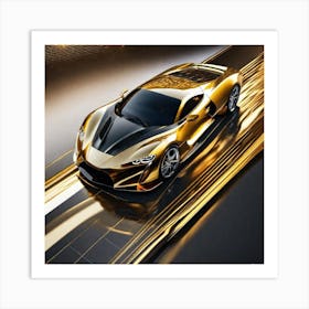 Gold Sports Car 17 Art Print