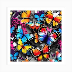 Colorful Butterflies 45 Art Print