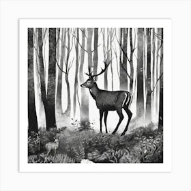 Deer In The Woods 8 Art Print