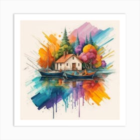 Stunning watercolor landscapes 12 Art Print