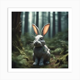 Rabbit In The Forest 48 Art Print