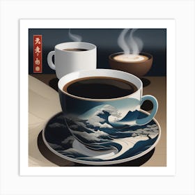 Coffee And Waves Art Print