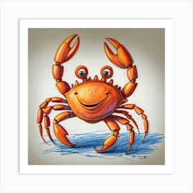 Cartoon Crab 3 Art Print