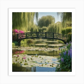 Vintage Blooms Claude Monet Garden In Full Splendor (8) Art Print