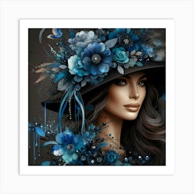 Blue Hat 1 Art Print