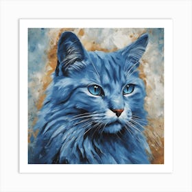 Blue Cat 3 Art Print