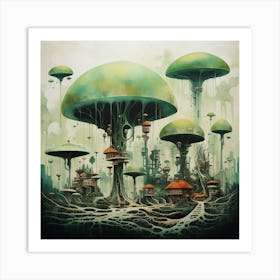 Mushroom City Art Print