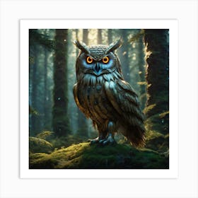 Owl In The Forest 44 Art Print