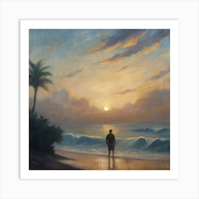 Sunset On The Beach Art Print