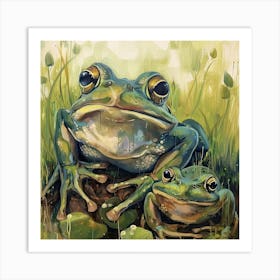 Frogs Fairycore Painting 4 Art Print