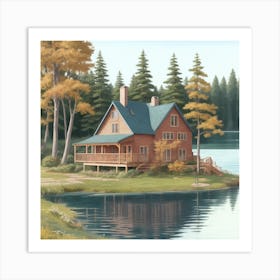 House By The Lake Art Print