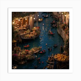 Venice At Night Art Print