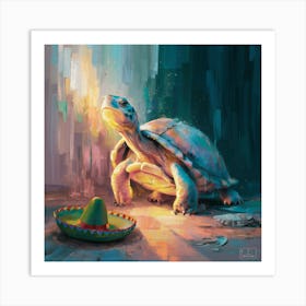 Turtle In A Sombrero Art Print