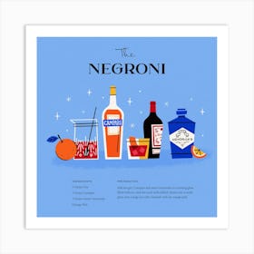 Negroni Cocktail – Art Print Art Print