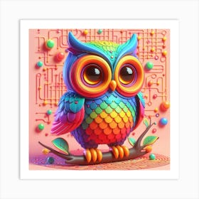 Rainbow Owl Art Print