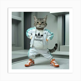 Adidas Cat Art Print