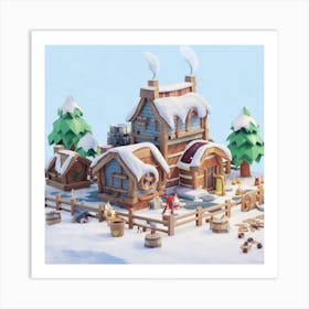 A Snow Village 8 Art Print