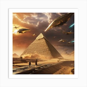 Starships With Foofighter Escorts Art Print