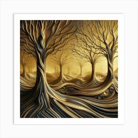 Golden Forest 8 Art Print